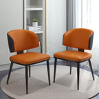 Brenzo Grau Orange Stühle im 2er-Set