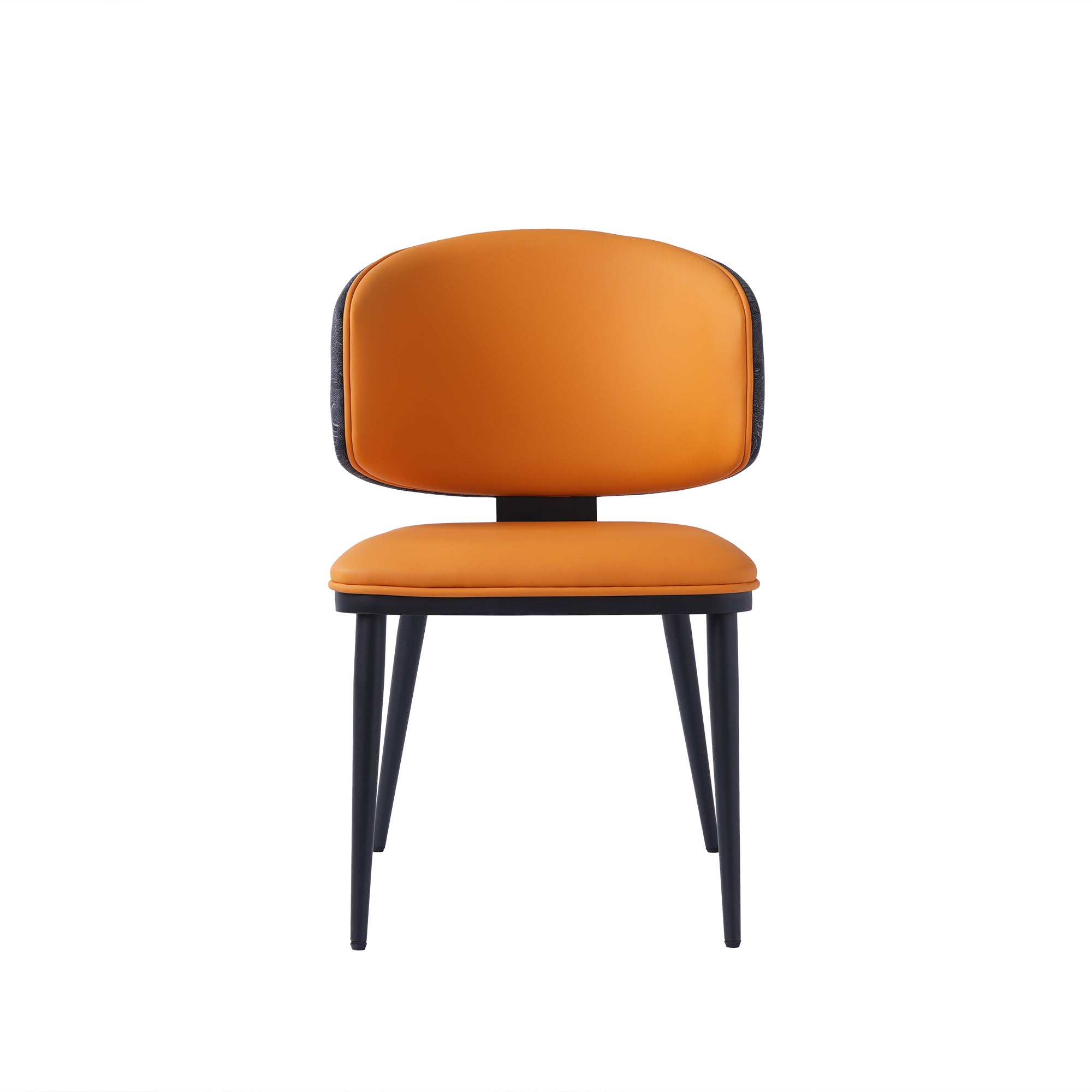 Brenzo Grau Orange Stühle im 2er-Set