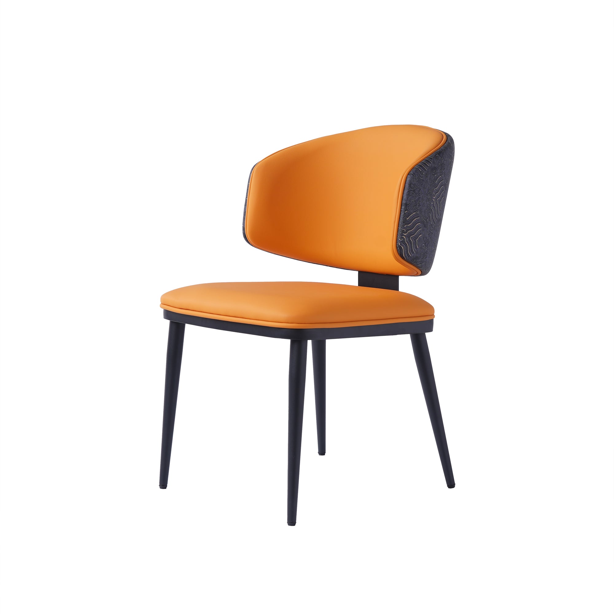 Brenzo Grau Orange Stühle im 2er-Set
