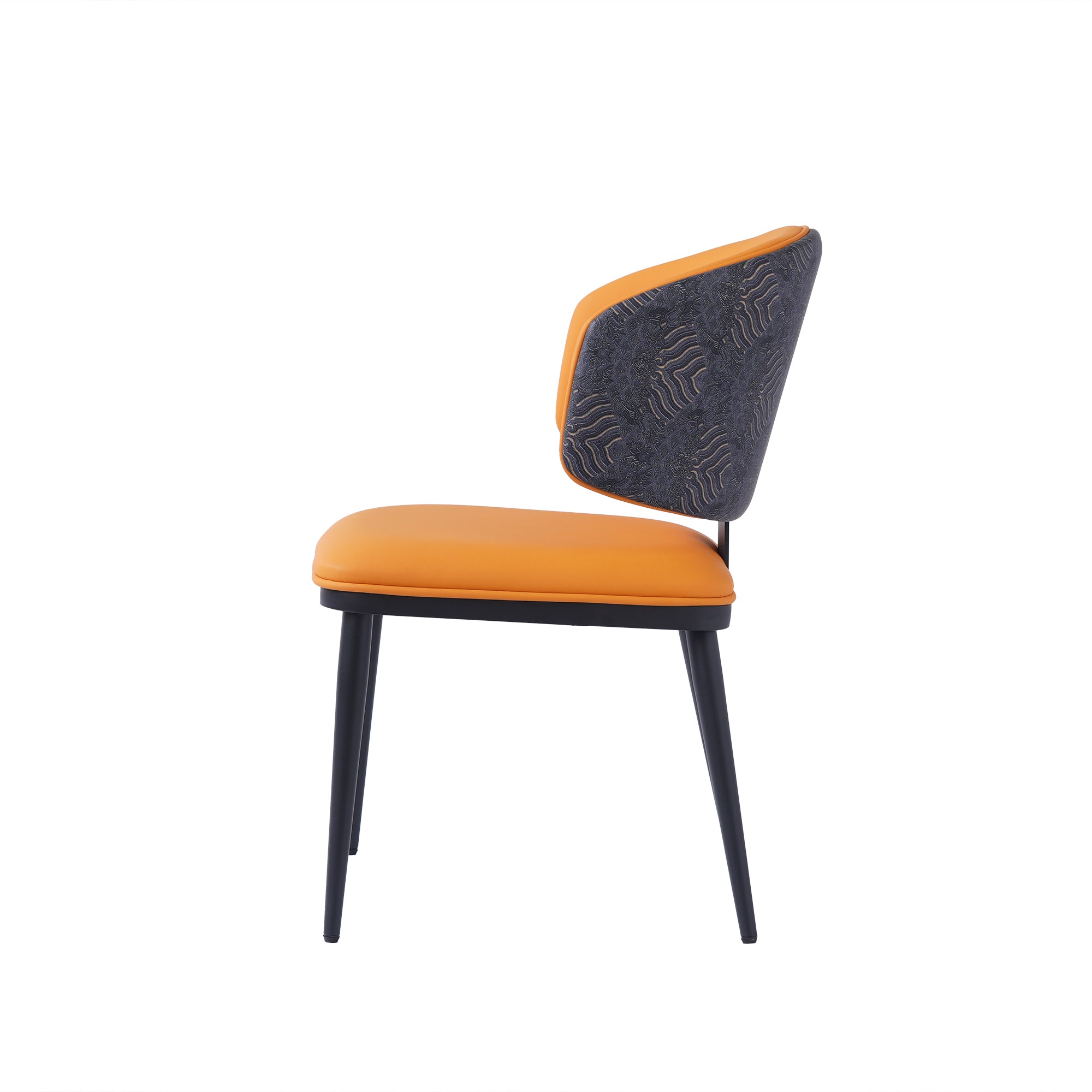 Brenzo Grau Orange Stühle im 2er-Set